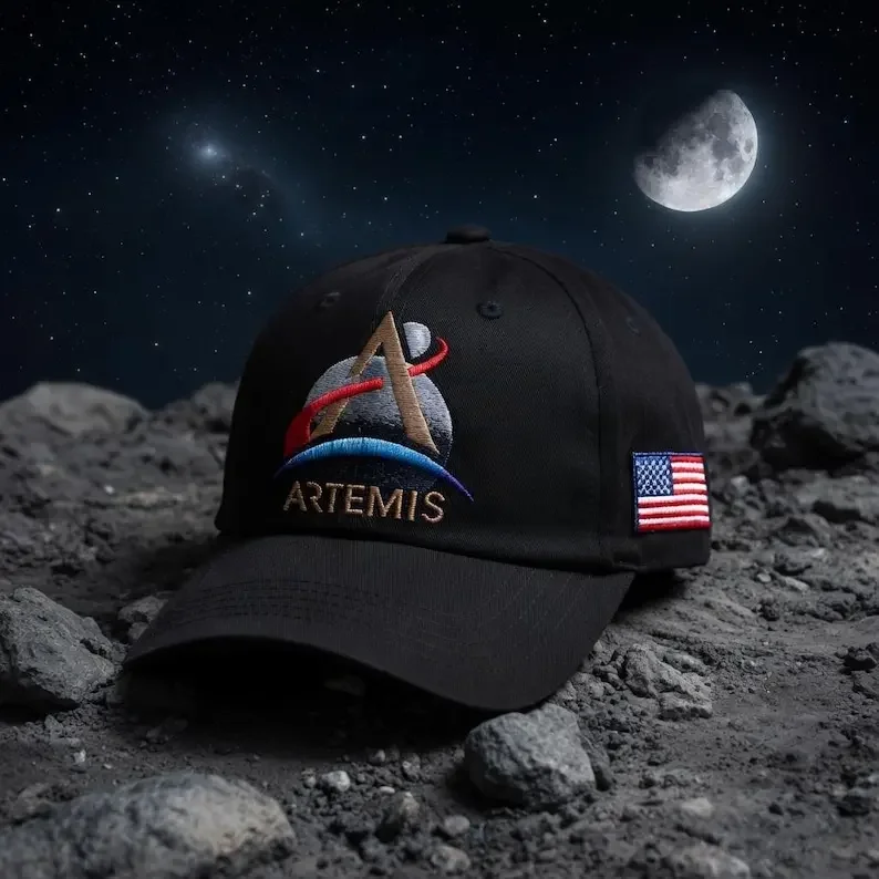 Custom Hat Artemis II Mission Embroidery Cap, This Is The Way Moon Launch Hat, 2026 Space Flight Embroidery, Astronaut Gift Navy