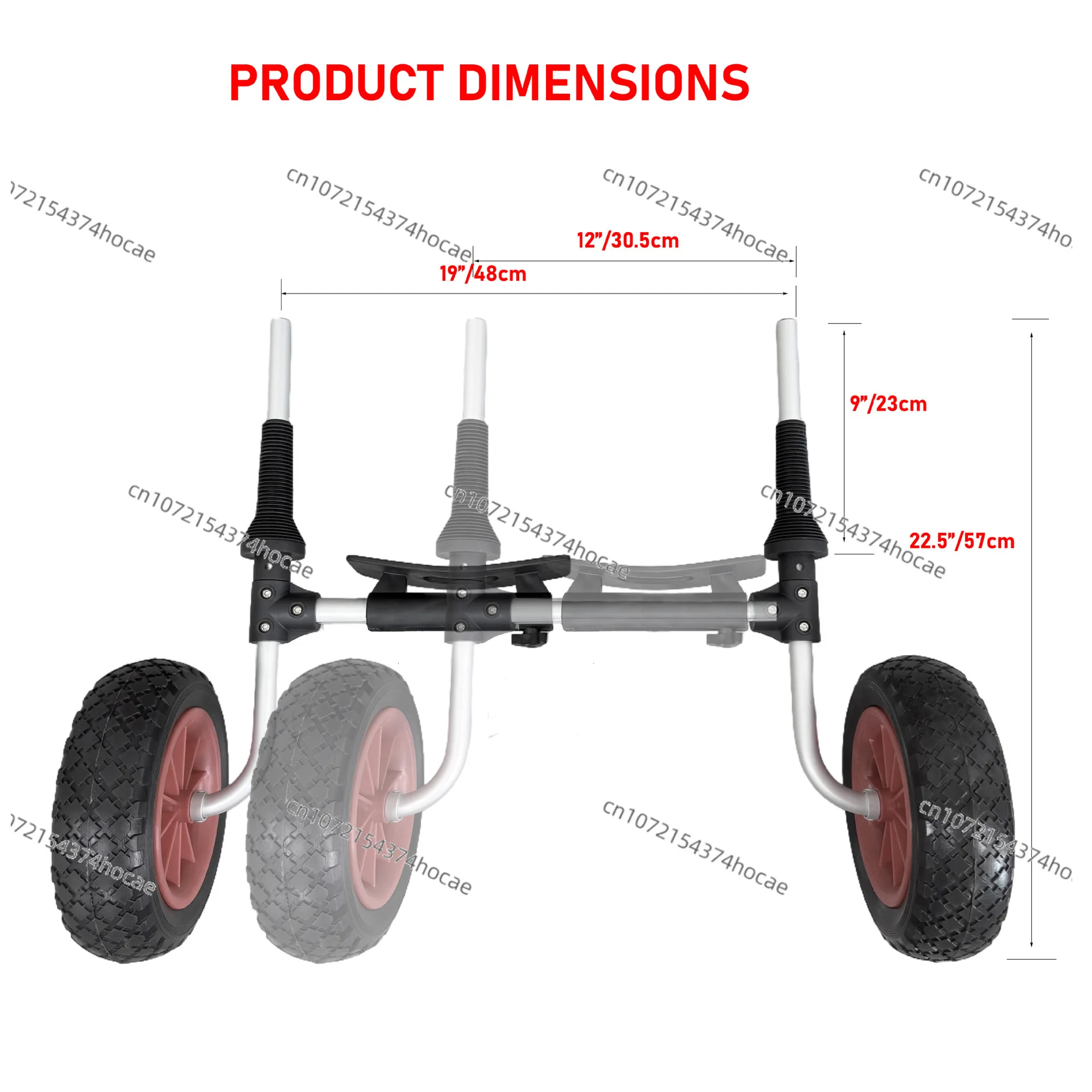 Sturdy Plug-in Kayak Trailer Durable Portable Canoe Beach Hand Trolley