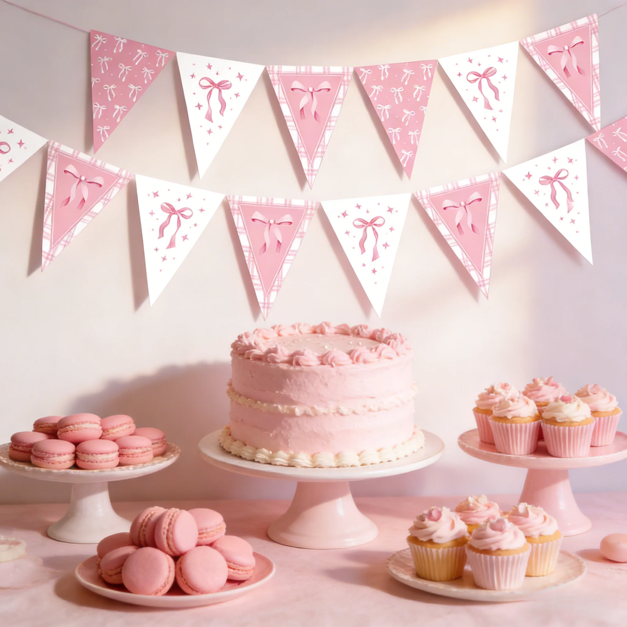 118 Zoll rosa Schleife Wimpelbanner, für Hochzeit, Geburtstag, Braut, Babyparty, Jahrestag, Junggesellenabschied, Dekorationszubehör – Detail 2