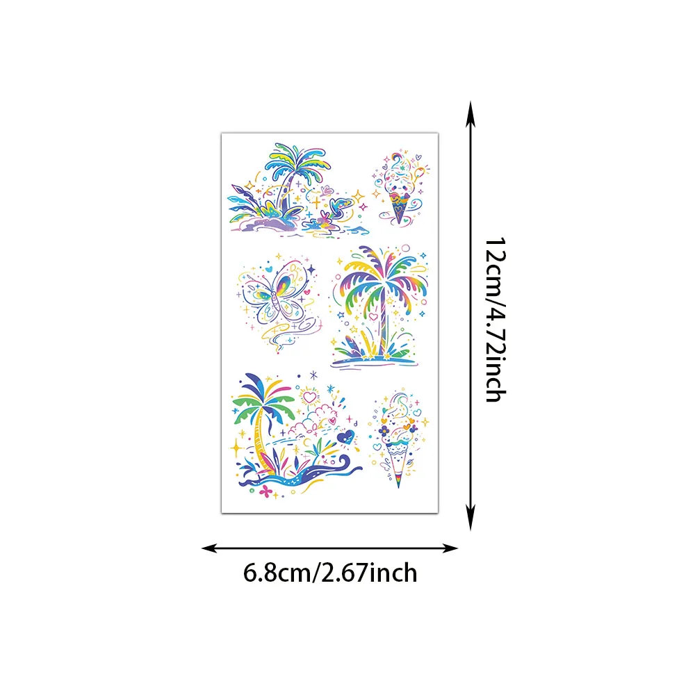 10PCS Colorful Cartoon Tattoo Stickers Ins Style Exquisite Cute Animal Safety Water Stickers Arm Face Waterproof Stickers