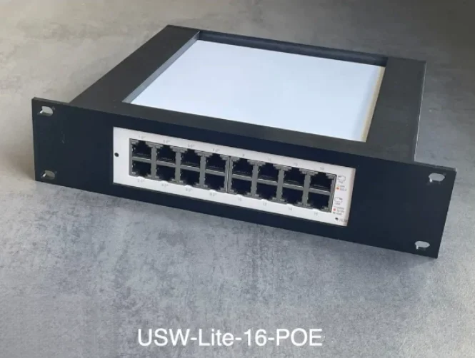 WYORESY for UniFi (USW-Lite-16-PoE/UCK-G2)  Rack Mount Bracket 10/19 Inch Network Equipment Installation Support Frame