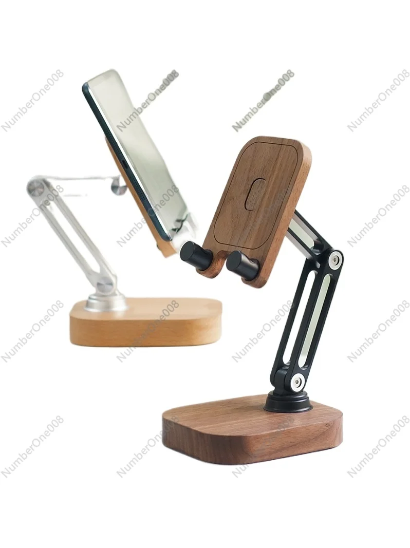 Black Walnut Aluminum Alloy Foldable Live Broadcast Drama Mobile Phone Tablet IPad Holder