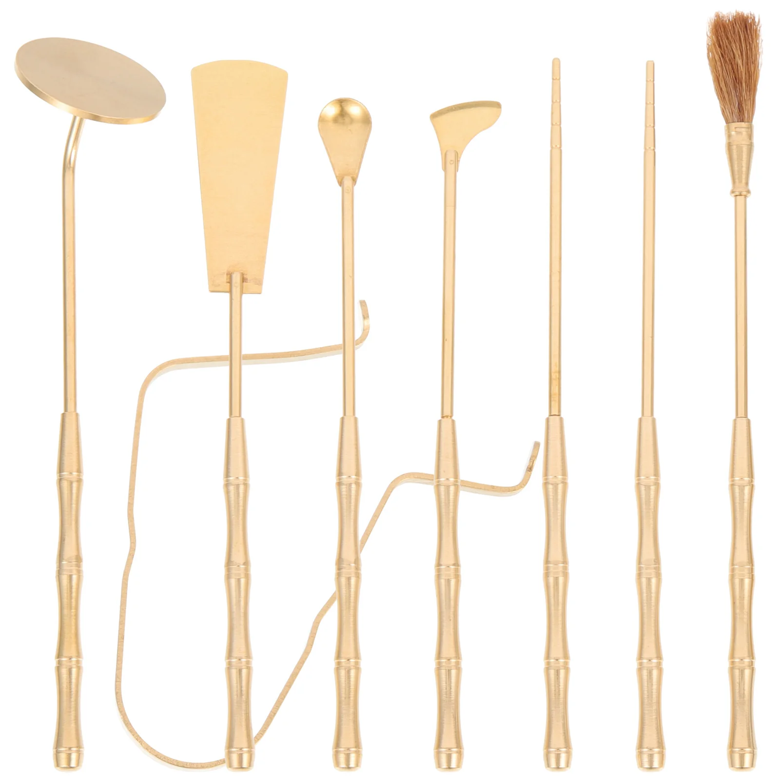 

7Pcs Incense Burner Tool Brass Ash Presser Set for Home Study Office Temple Yoga Room Incense Kit Ash Sealing Tools