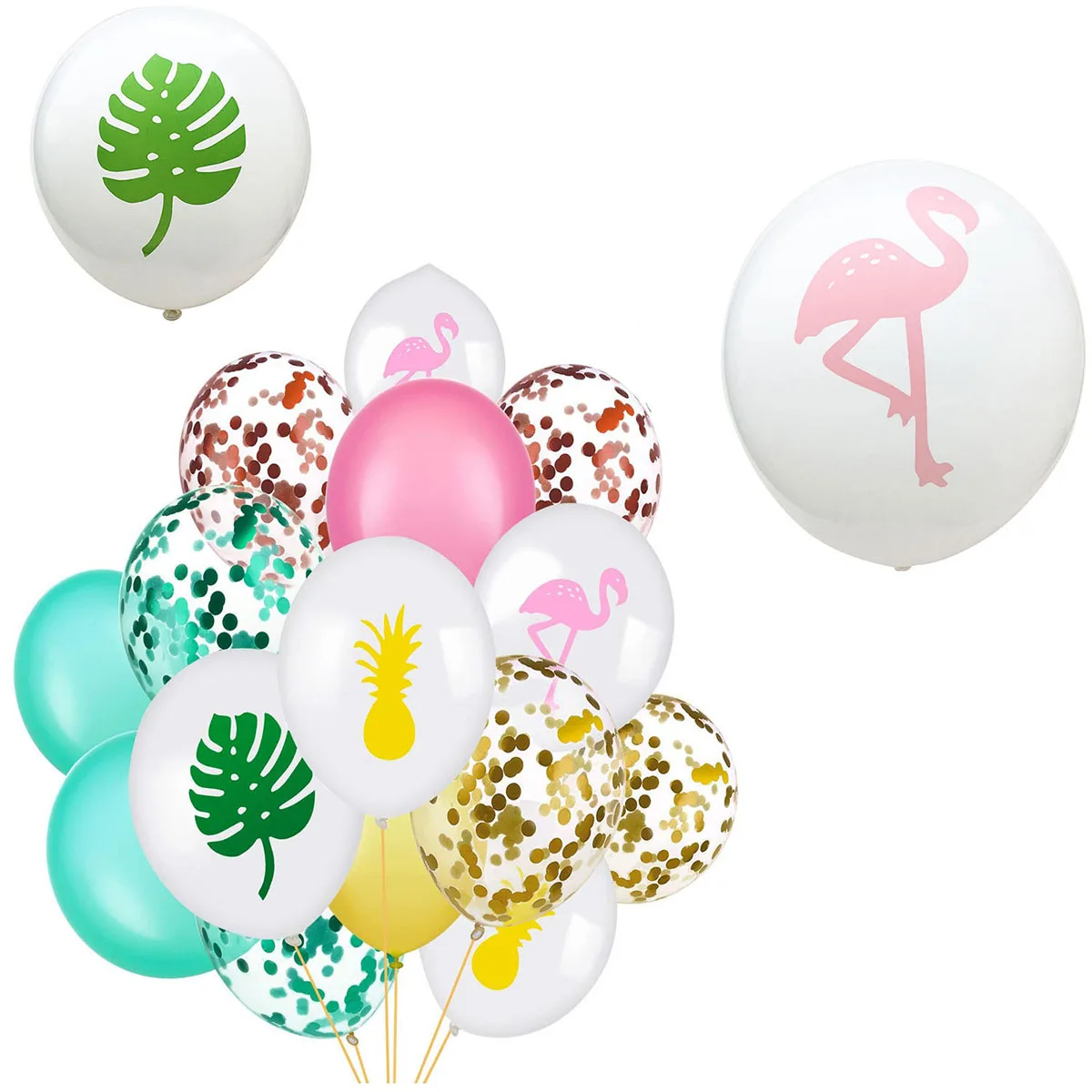 

3Pcs HighQuality Party Decoration Balloons Rose Gold Hawaii Balloon Flamingo Pineapple Tropical Leaf Hawaii Balloon