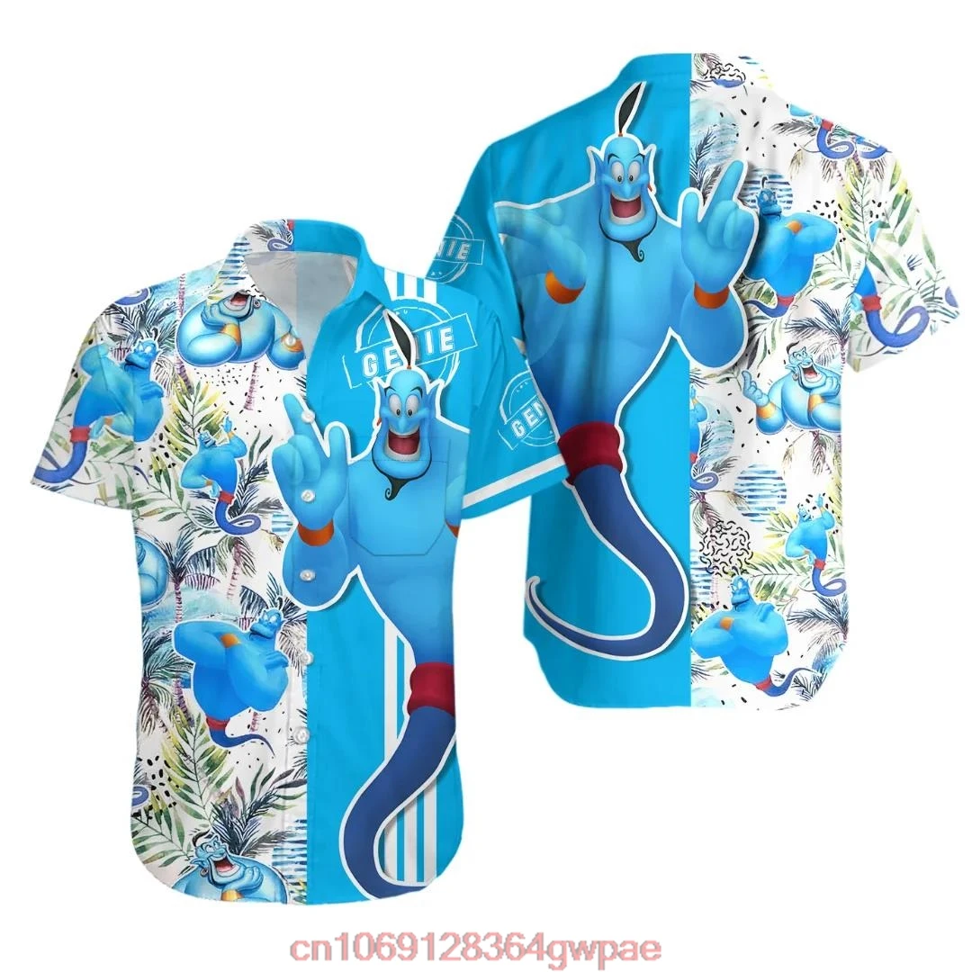 Disney Aladdin and Jasmine Princess Hawaiian Shirt Men\'s Women\'s kids Short Sleeve Shirts Disney Hawaiian Shirts Beach Shirts