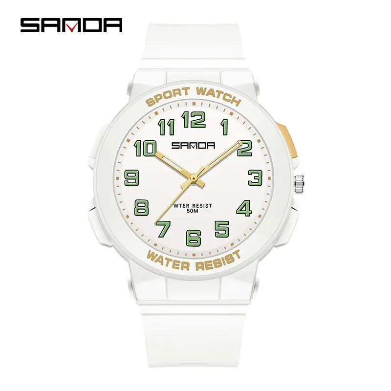 SANDA 6123 orologio al quarzo moda sport all'aria aperta semplice impermeabile luminoso studente cinturino in silicone orologio da polso per ragazzo e ragazza