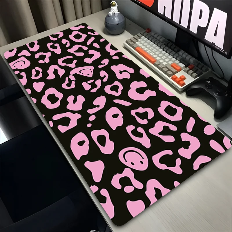 Mouse Pad Laptop Anime Extended Desktop Mat Computer Gamer Mousepad PC Gaming Accessories Keyboard Pad HD Leopard Print Pattern