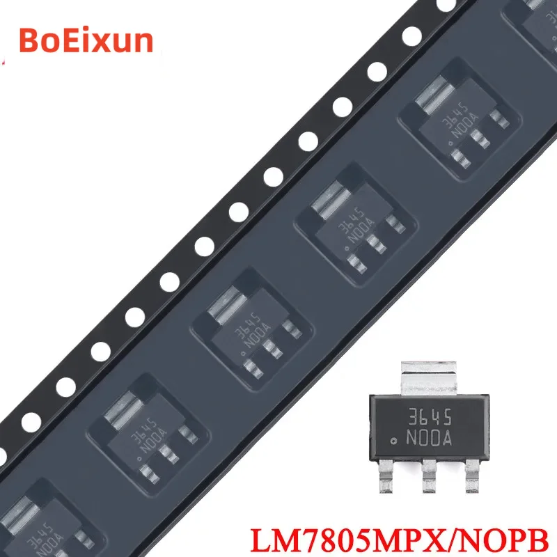 10Pcs/1pc LM7805 LM7805MP LM7805MPX LM7805MPX/NOPB N00A NOOA SOT-223 1.5A 5V Linear Fixed Voltage Regulator Chip IC