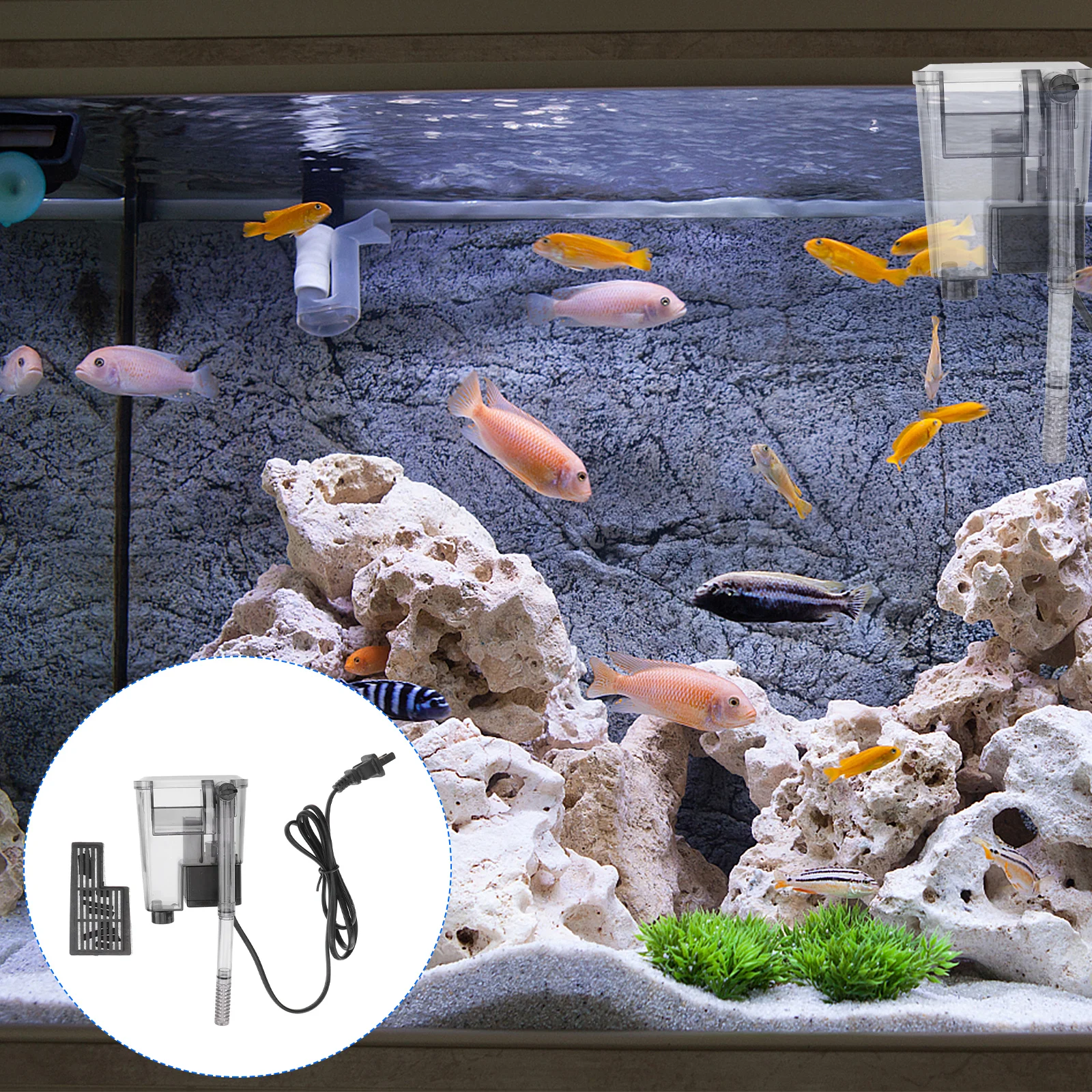 

Aquarium Fish Tank Filter External Power Filters On Fall 40 Liters Pumps Adjustable Flow Oxygen Pump Fresh Saltwater Biochemical