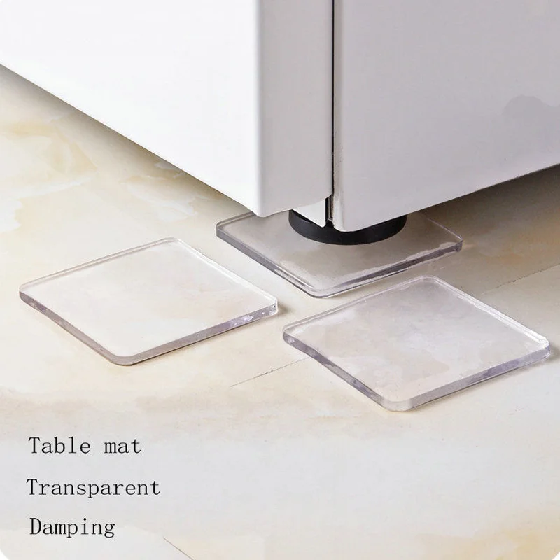 4pcs/Set Transparent Anti Vibration Shock Absorbing Pad Mat Washing Machine Self Adhesive Mute Anti-Shock Protection Porte Pad