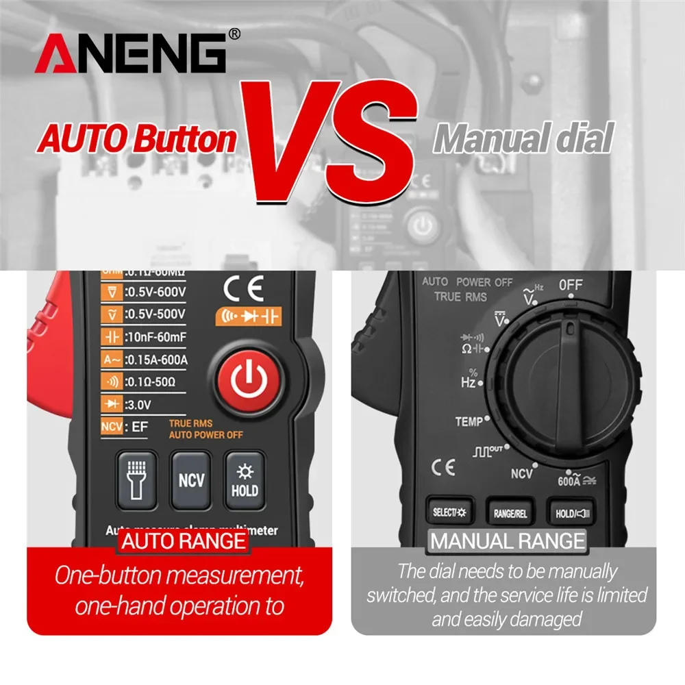 ANENG ST208 Digital Clamp Meter Multimeter Car 6000 counts AC/DC Current Measure Transistor Tester Voltimetro Amperimetro