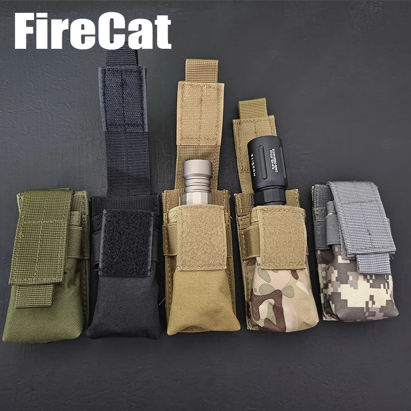 

New Tactical Flashlight Bag MOLLE Nylon Accessory Bag Hunting Knife Light Leather Bag Multi-purpose Tool Accessory Bag