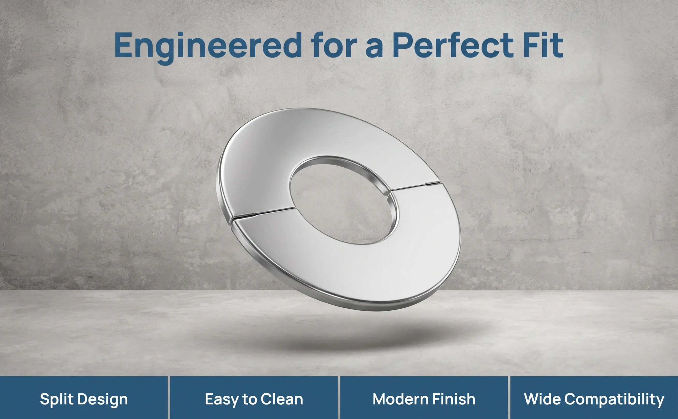 Decorative Pipe Flange Faucet Trim Plate Access Hole in Wall Cover Toilet Cap Ring