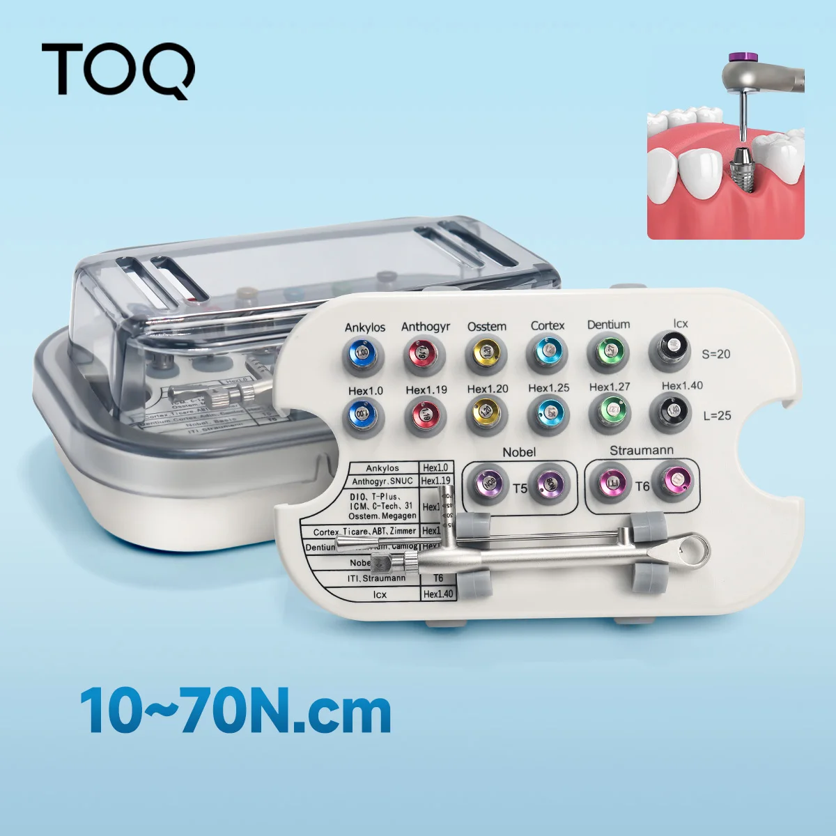 16Pcs Dental Implant Torque Wrench Screwdriver Kit Universal Prosthetic Drivers for Restoration Repair Complete With Storage Box