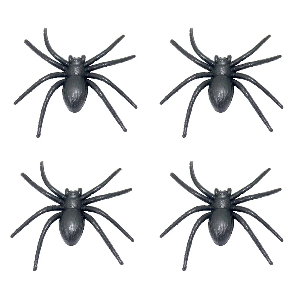 

4Pcs Plastic Spider Realistic Soft Rubber Fake Spiders for Halloween Party Pranks Carnivals Decorations Creepy Scary Props