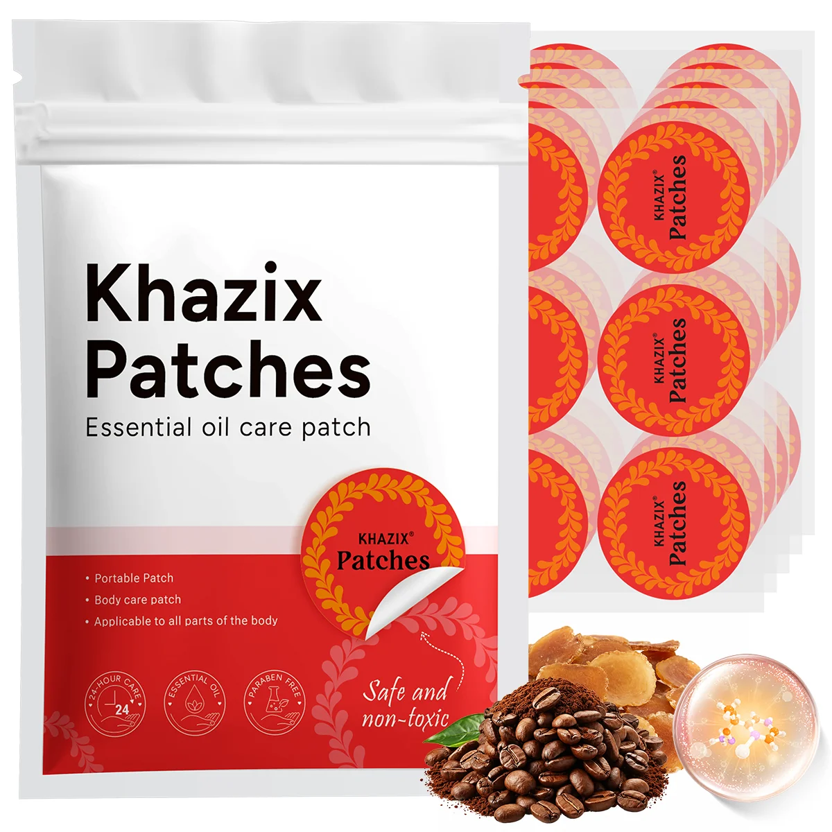 30Pcs Energy Patches Natural Ingredients Vegan Friendly Daily Energy Boost Patch Portable Body Stickers for Work Travel Sports