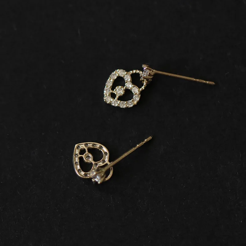 925 فضة مجوهرات كريستال على شكل قلب الزركون وأقراط للنساء مجوهرات حفلات الزفاف للفتيات صديق Giftluxur