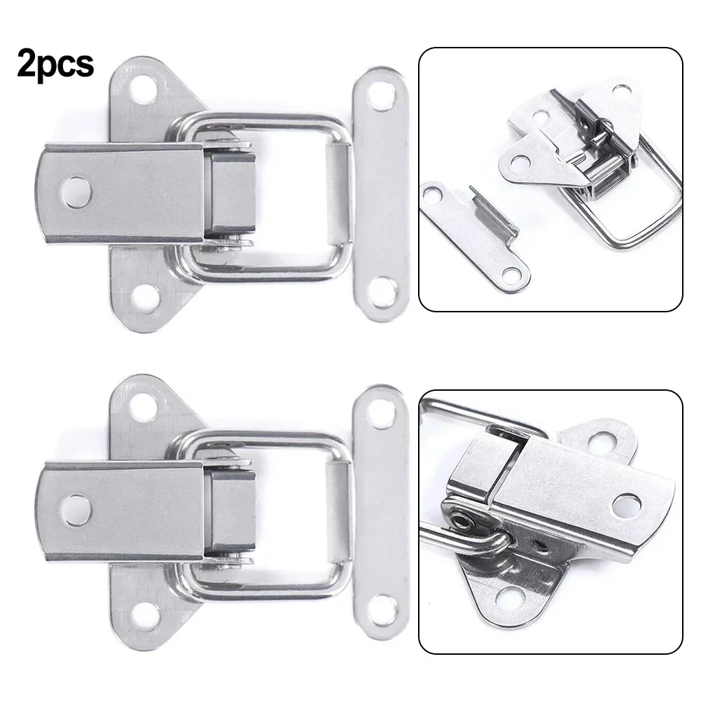 2pc Stainless Steel 304 Toolbox Locking Hasps Metal Toggle Catch Clasp Loaded High Wear Resistance And High Hardness Furniture