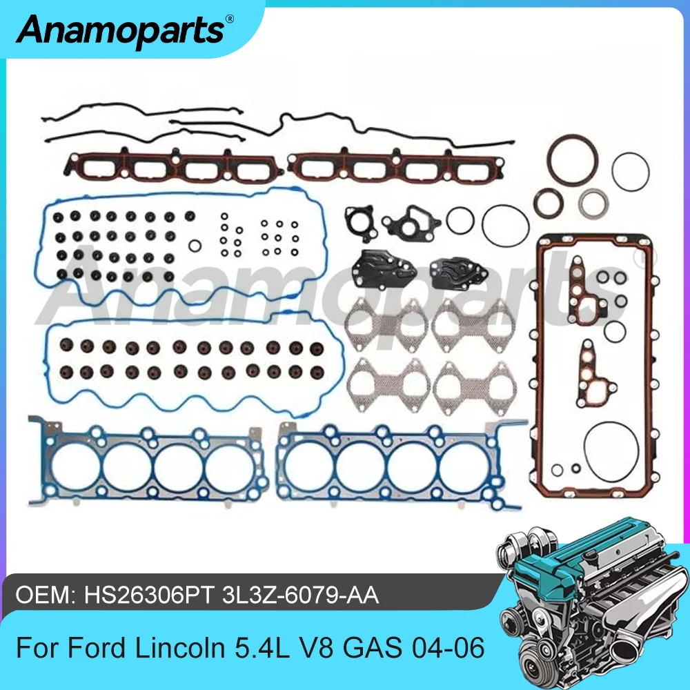 

Полный комплект прокладок деталей двигателя для Ford Expediton F150 F250 F350 Lincoln Mark LT Navigator 5.4L 5.4 L V8 GAS 04-06 HS26306PT