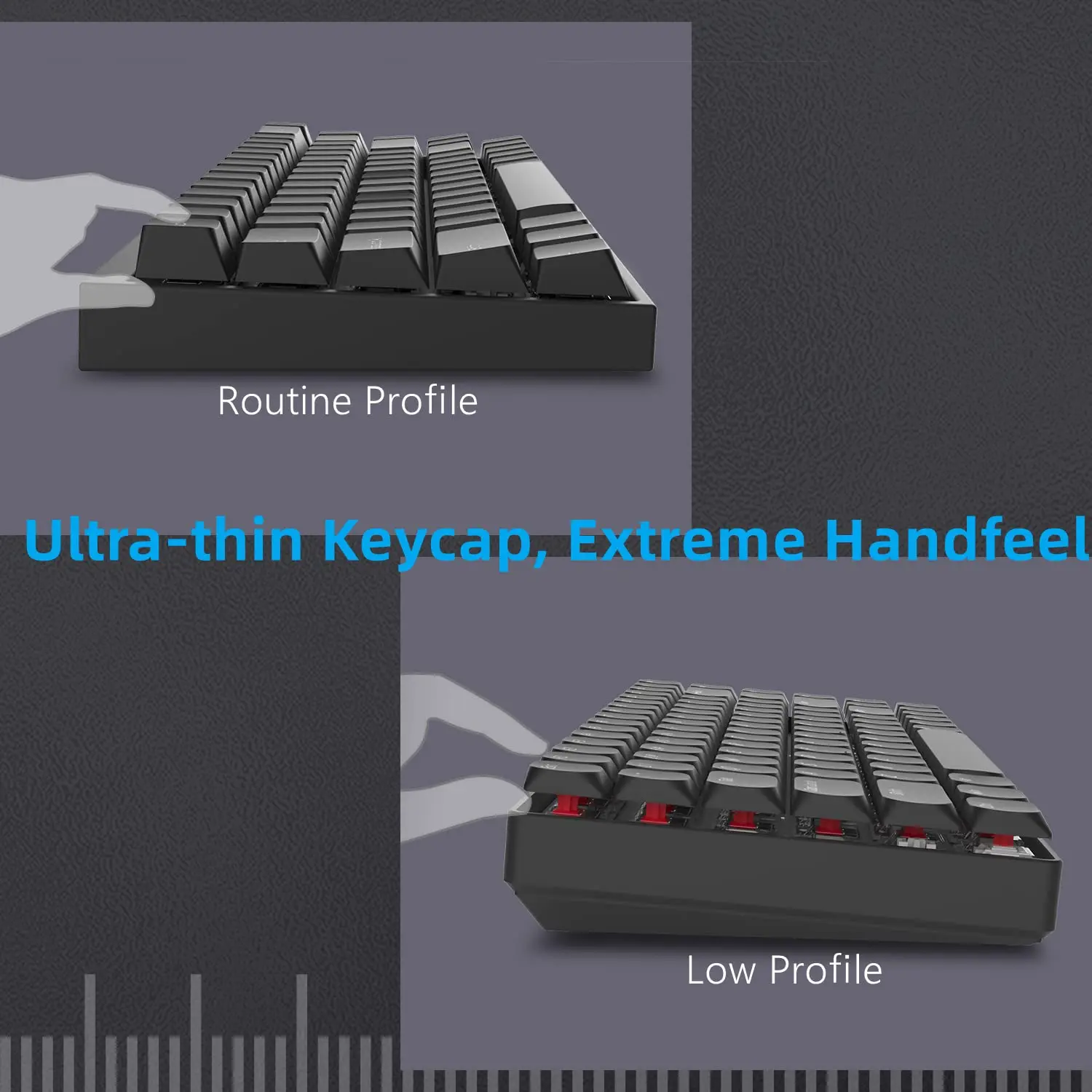 Imagem -02 - Teclado Mecânico Keycaps para Cherry Gateron Switches mx Custom Low Profile Double Shot Pbt Horizon 118 Teclas