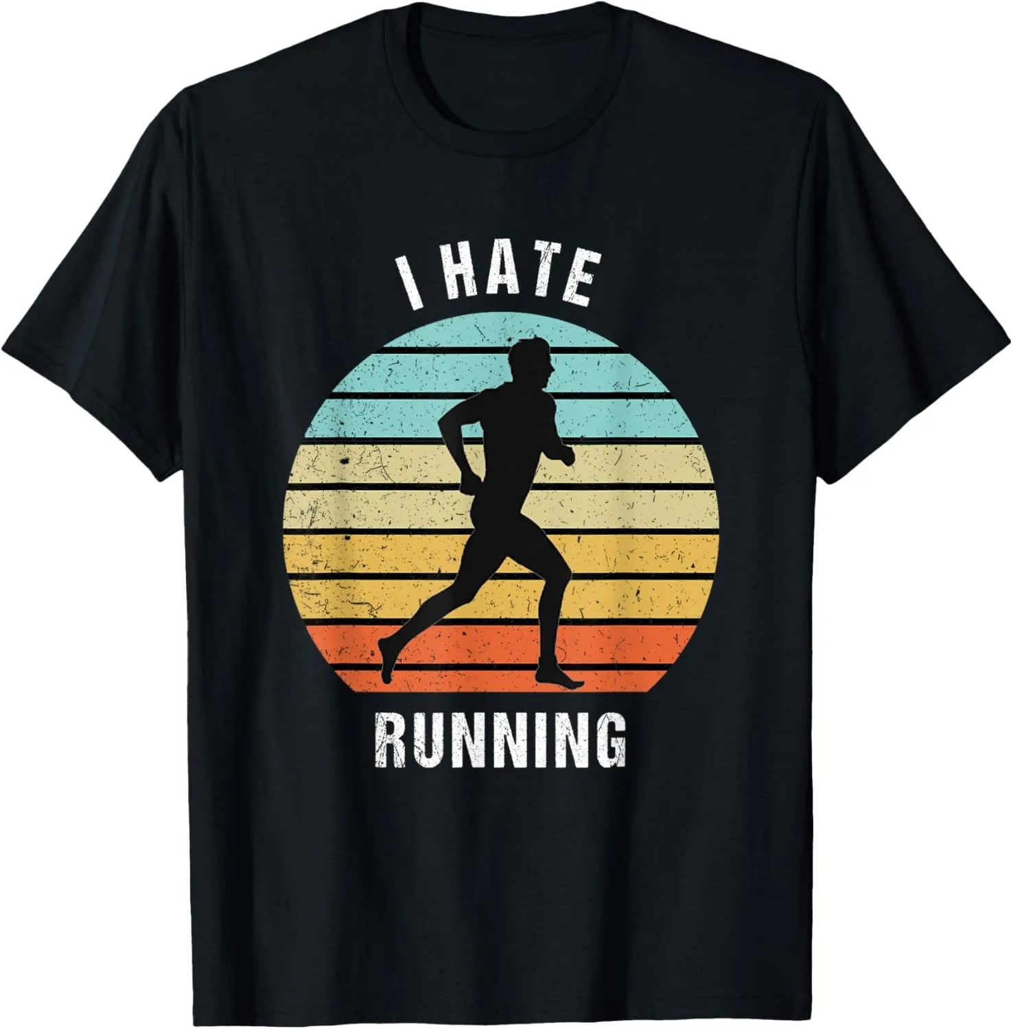 Funny Sarcastic Mens I Hate Running Tshirt Marathon Runner Fitness Workout Tee for Guys Custom Printed Short Sleeve Shirts Y2k