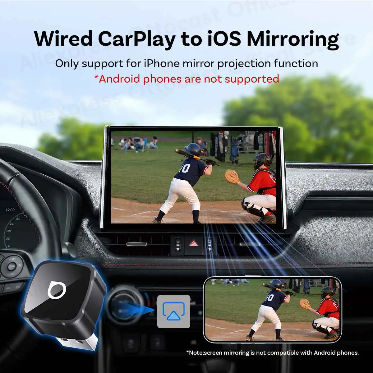 OTTOCAST Express 3-в-1 Mini Air для беспроводного дублирования iOS, CarPlay и Android Auto, адаптер для автомобиля, аксессуары для авто