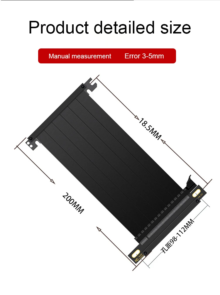 Imagem -02 - Itx Duplo Reverso Placa Gráfica Cabo de Extensão Pcie 3.0 16x Velocidade Total Lossless Compatível com a4 K39 K55 g5 Chassis 18.5cm