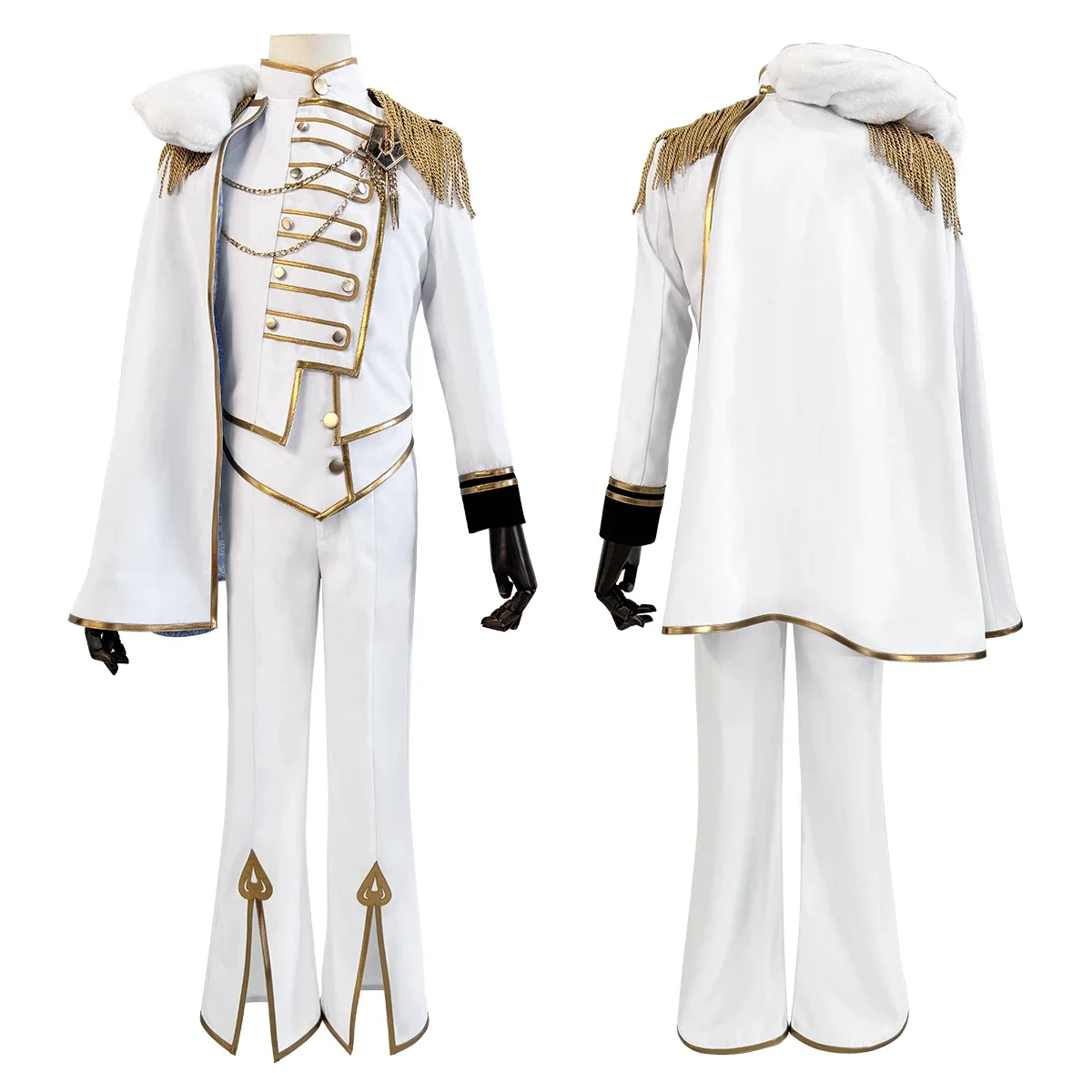 

Cosplay Blue Lock Anime Reo Mikage Cosplay Costume Wig Angels and Demons Series Jacket Pants White Cloak Rose Net Cos Halloween