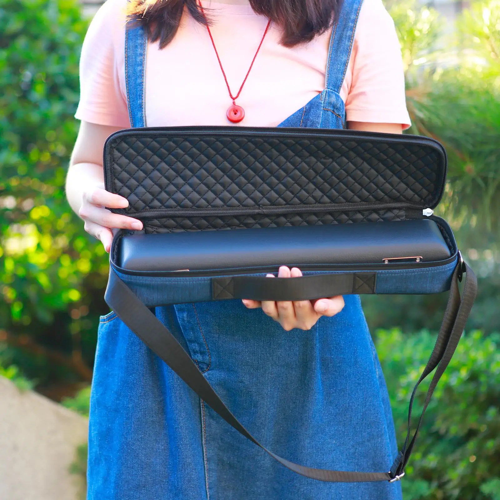 

Чехол для флейты с 17 отверстиями, легкая мягкая сумка для флейты с плечевым ремнем, ручка для переноски, внешняя ручка для концертной флейты, деревянные духовые инструменты