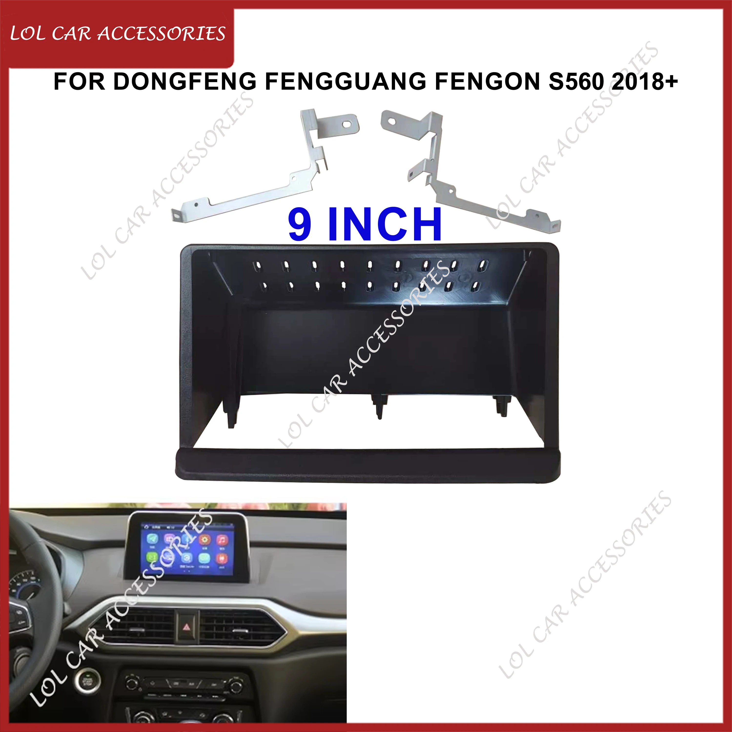 Dongfeng FengGuang S560 2018 + Autoradio Stéréo Android GPS MP5 Lecteur 2 Din, Unité Principale Fascia Panel Frame Cover, 9 Pouces