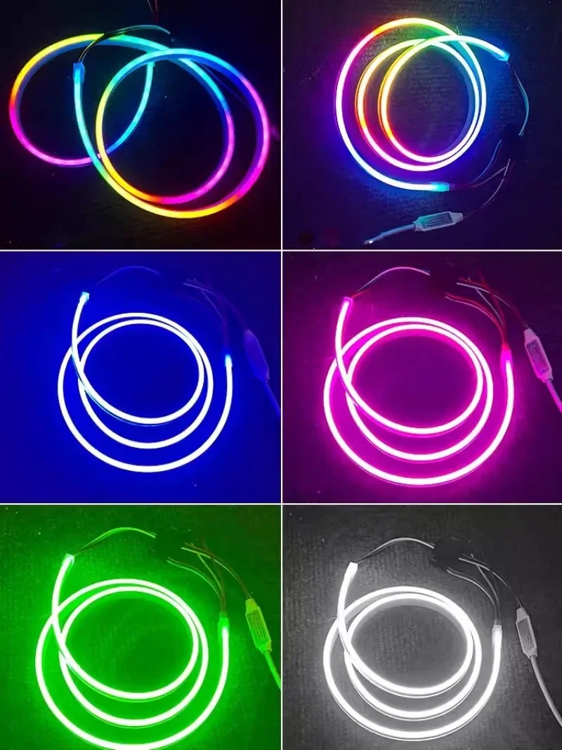 4mm/5mm Narrow RGBW Silicone Light Strip Programmable Colorful Neon Chasing Light Flowing Water Flexible LED Soft Light Strip