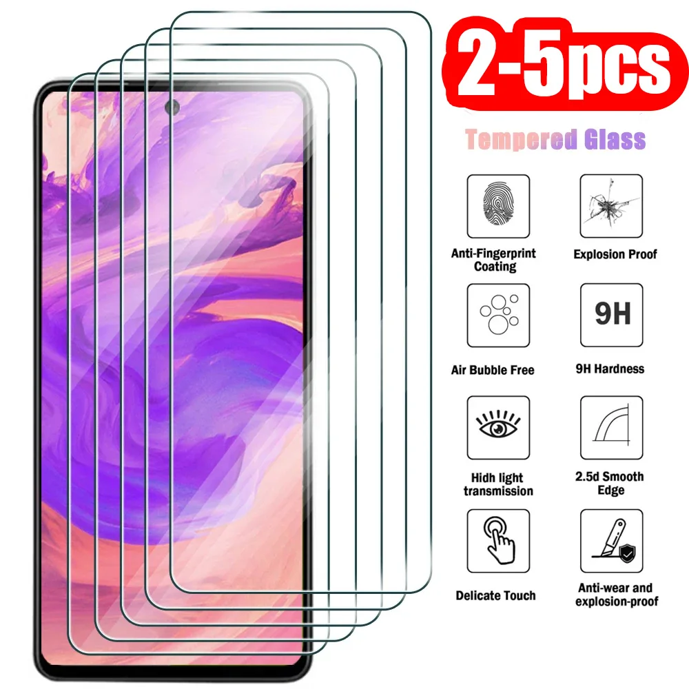 2-5PCS Tempered Glass For Samsung S26 Ultra S25 S24 S23 S20 A55 A16 A56 A17 A57 A72 A52 A36 A24 A23 A22 A13 A06 Screen Protector