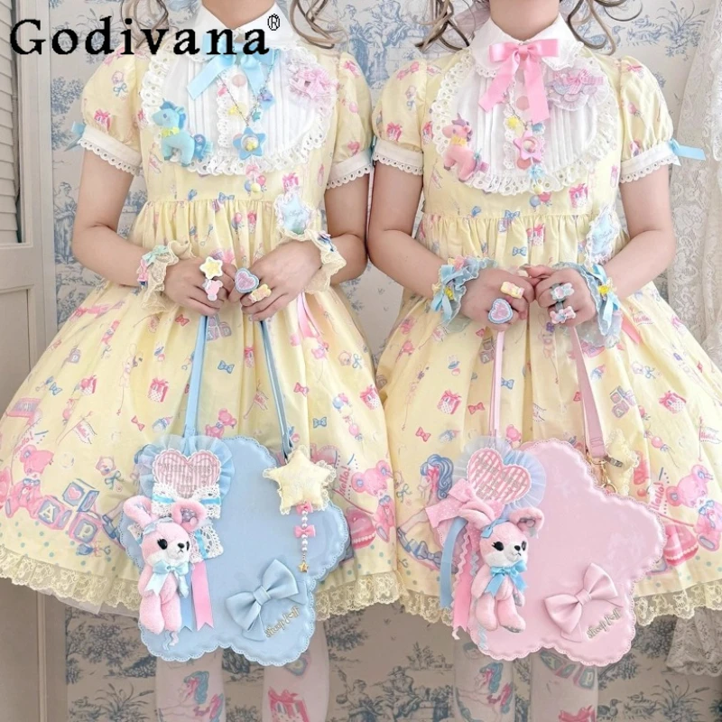 

Original Girl's Princess Sweet Lolita Star-Shaped Handbag 2025 New Women's Fashion Versatile Casual Crossbody Bag Messenger Bag
