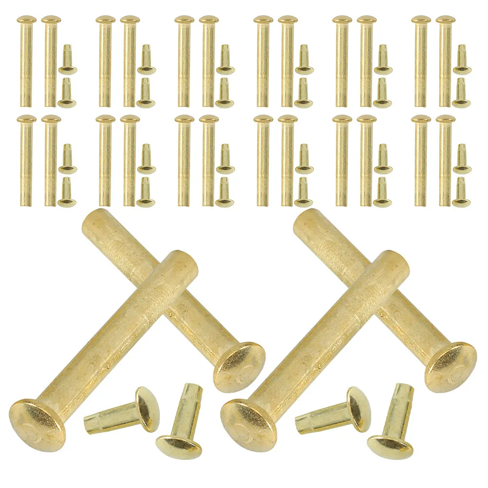 20Sets Folding Fan Rivet Repair Kit 24mm Metal Fastener Nail Nut DIY Folding Hand Fan Shaft Replacement Hardware Accessory