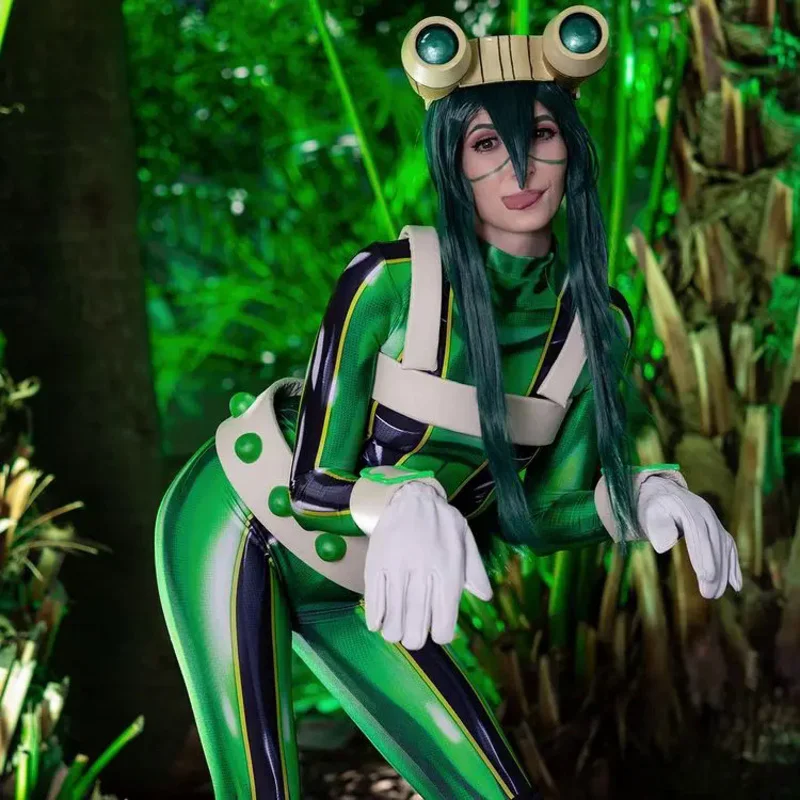 Halloween MyHero Academia Froppy Tsuu Asai Costume Cosplay Zentai Suit Donna Ragazza Body Bambini Adulti