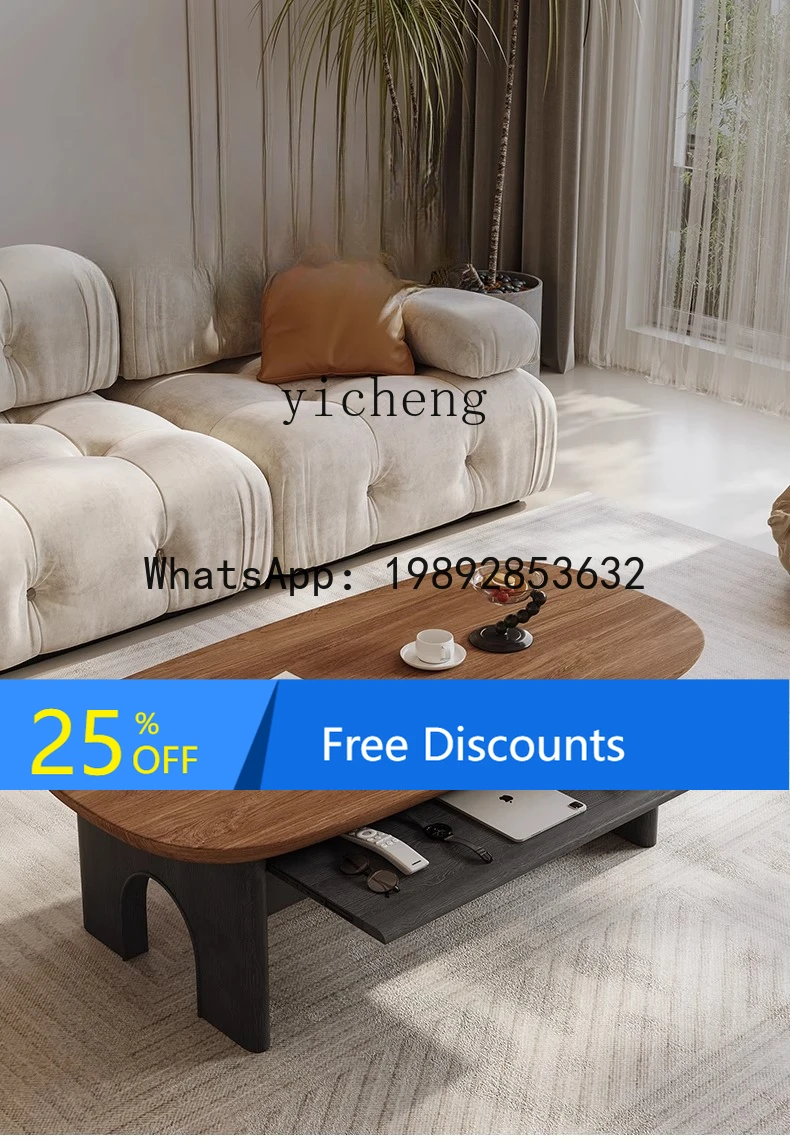 AA  retro coffee table living room household small apartment black antique  Triomphe coffee table