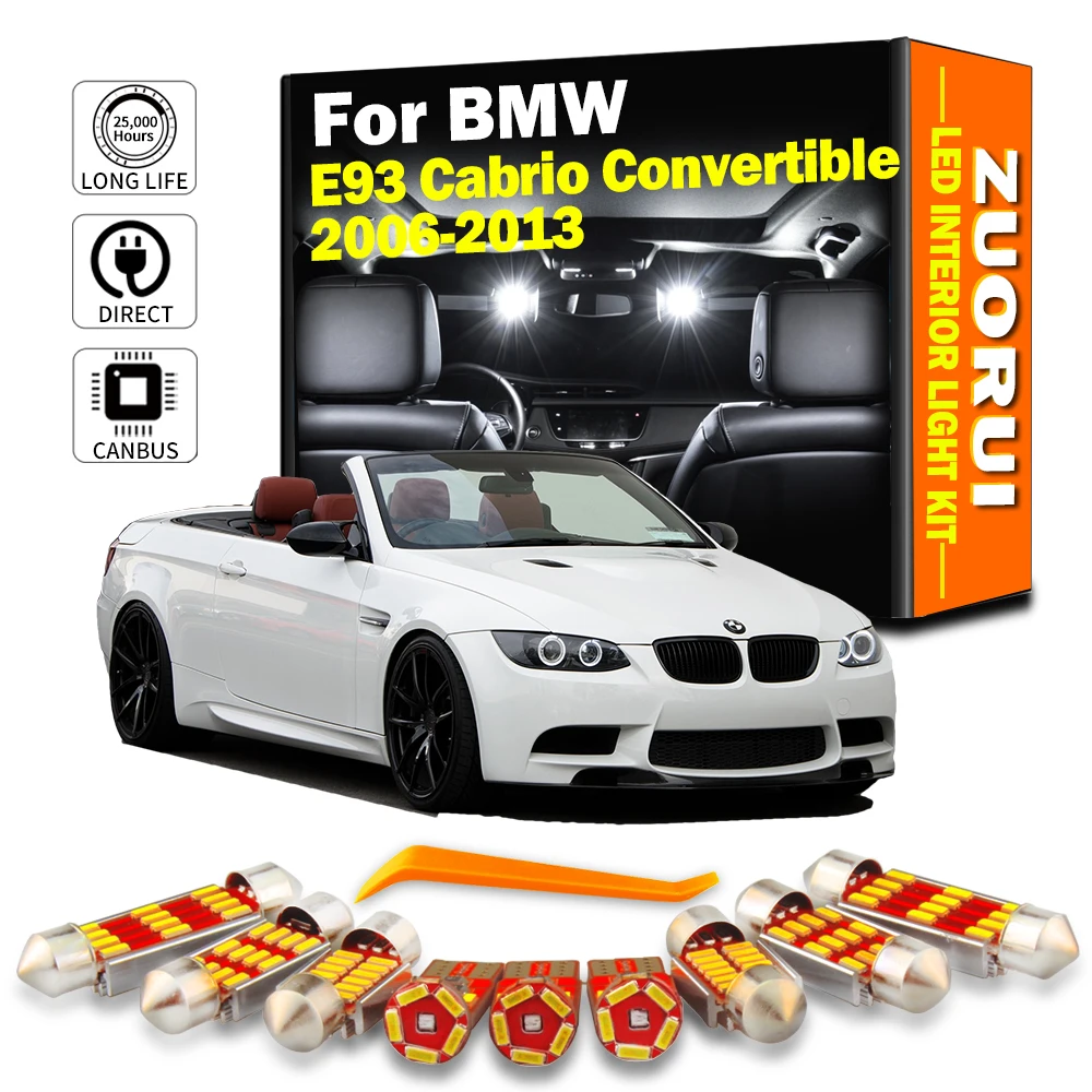 20Pcs For BMW 3 Series E93 Cabrio Convertible 2006-2011 2012 2013 Car LED Interior Sun Visor Map Dome Light Kit Footwell Bulbs