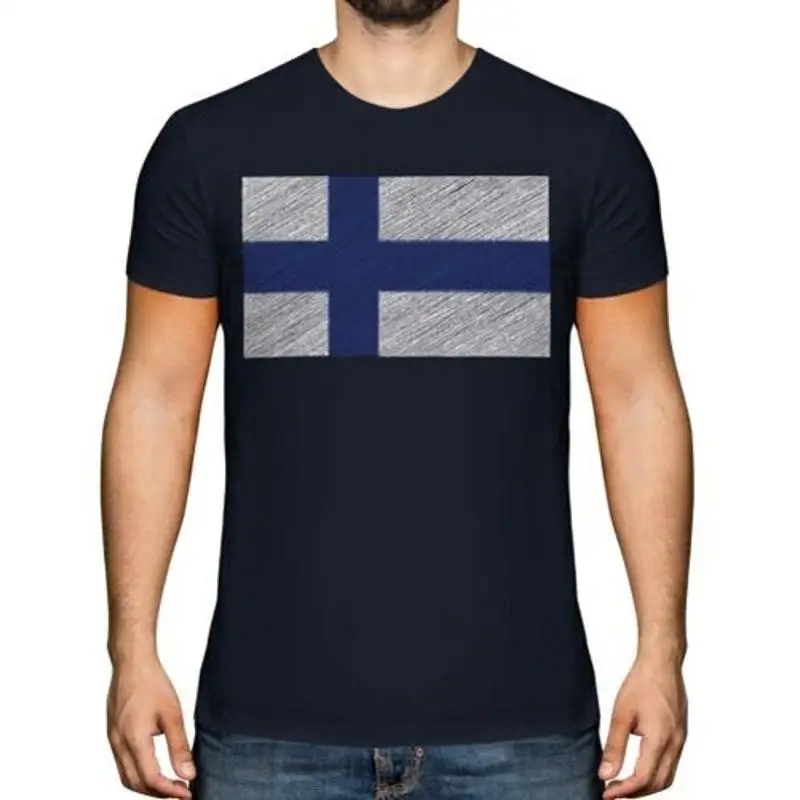 Мужская футболка с флагом Финляндии и каракулями, подарочная Финляндия Финляндия Мужская футболка с флагом Финляндии и каракулями, подарочная Финляндия Финляндия