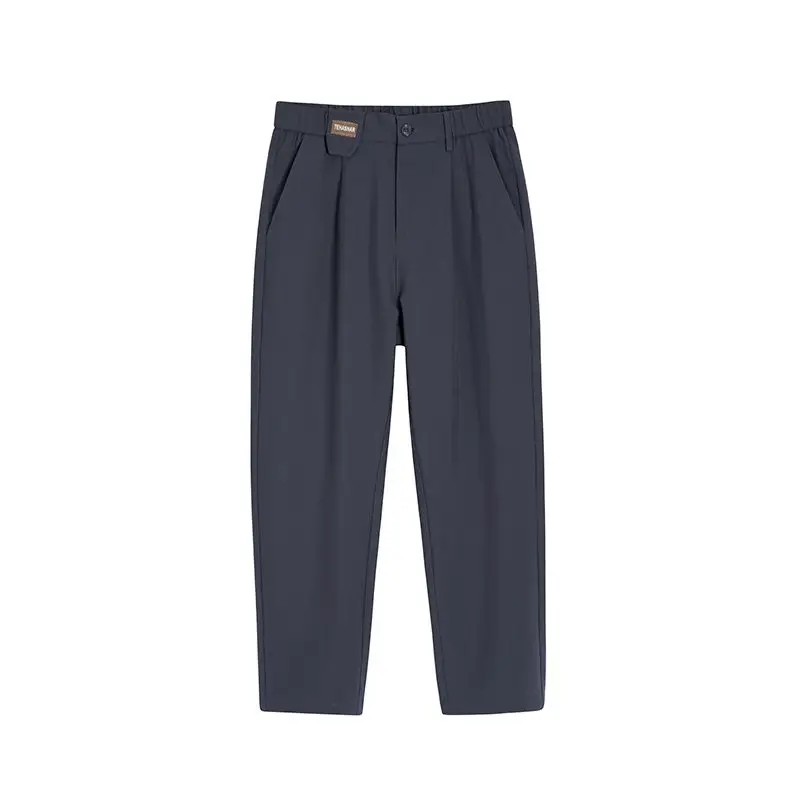 Men's Autumn Spring New Slim Fit Business Dress Pants Premium Drape Ankle-Length Tapered Casual Trousers