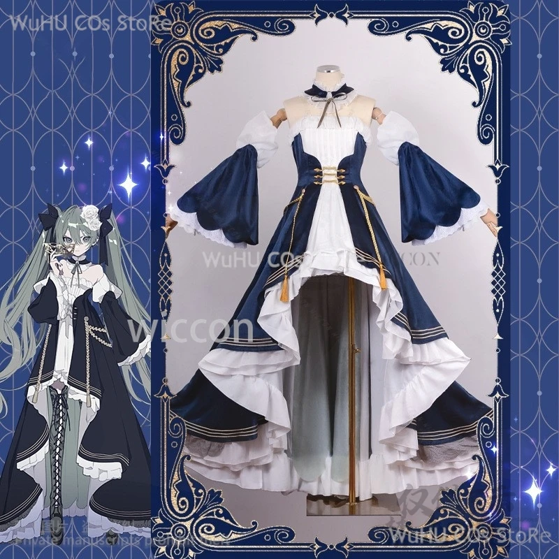 

Game Project Sekai Cosplay Mikuku Moon Party Evening Dress Lolita Cos Wigs For Girls Woman Halloween Christmas Customized