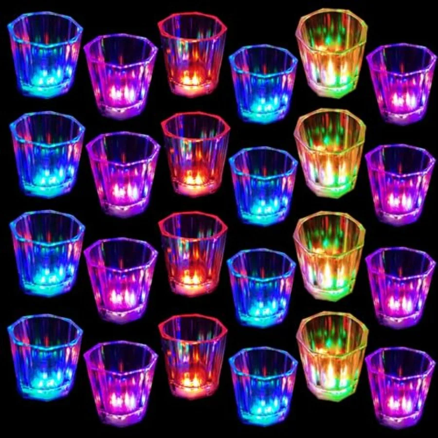 

Light Up Shot Glasses Set of 24 Adults Shot Glasses Led Shot Glasse Glow in the Dark Party Shot Glass Party Cups Decorations fo