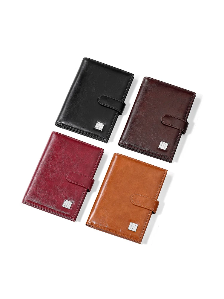 Porta passaporto minimalista da lavoro in ecopelle, organizer per documenti e carte da viaggio unisex per uomo e donna