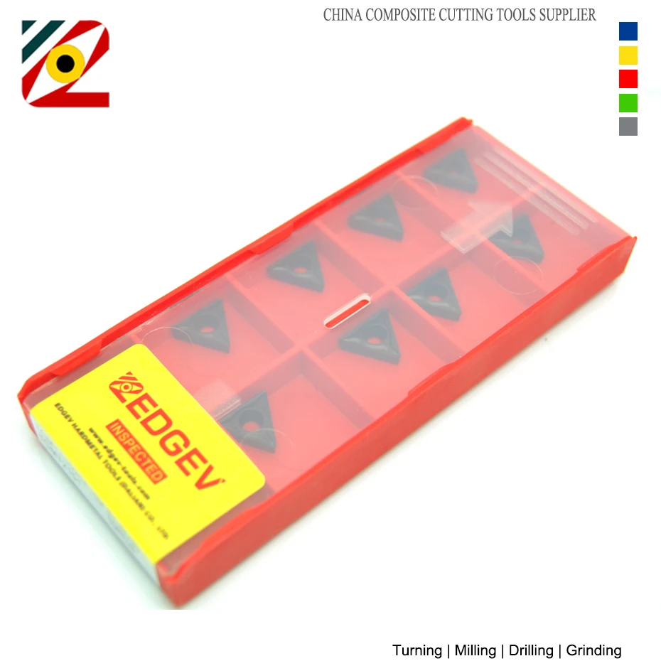 EDGEV insertos de carburo indexables CNC, herramientas de torneado de perforación de tungsteno para acero, TCMT110202, TCMT110204, TCMT110208, TCMT2151, 10 unidades