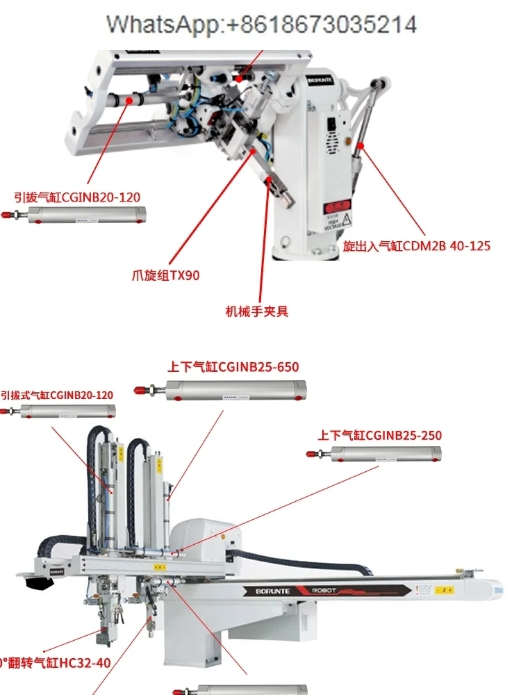 Pneumatic Mini Nozzle Clamp Accessories Hydraulic Buffer Claw Swing Group/Flip/Manipulator Up and Down Lead Cylinder