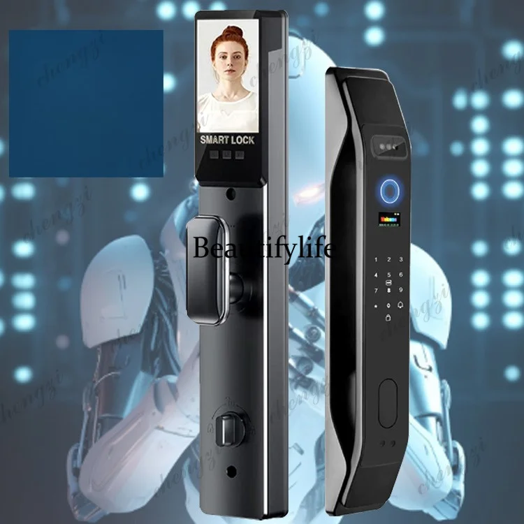 Smart, fingerprint lock, electronic password, swipe card, remote unlocking monitoring, intercom home, door lock