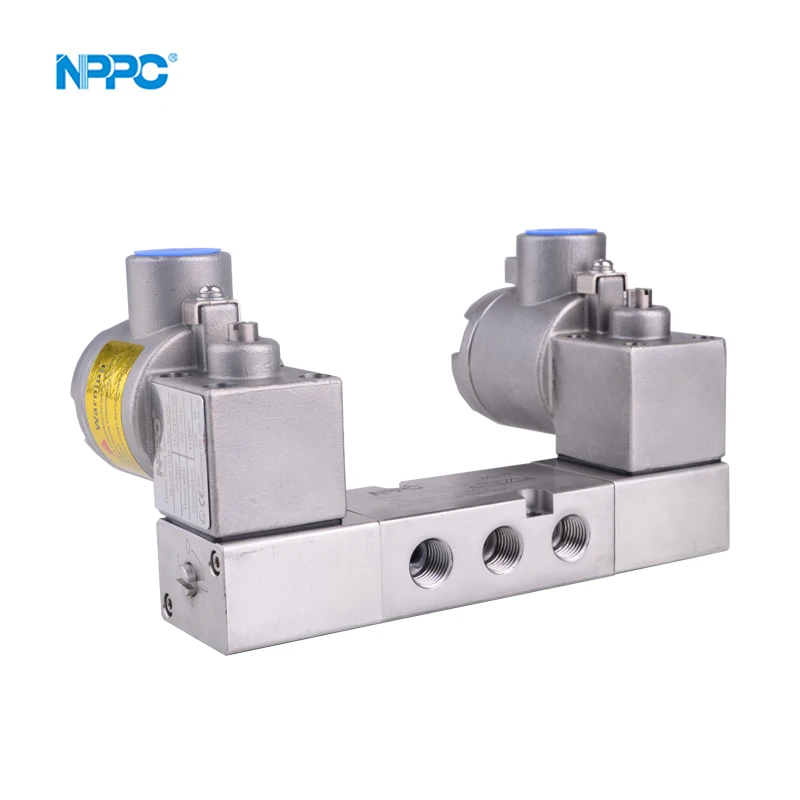 SSM562T6-08 ex-proof solenoid valves 5/2 way stainless steel 316L NPPC Brand  Namur type solenoid valve double headsDC24v AC220V