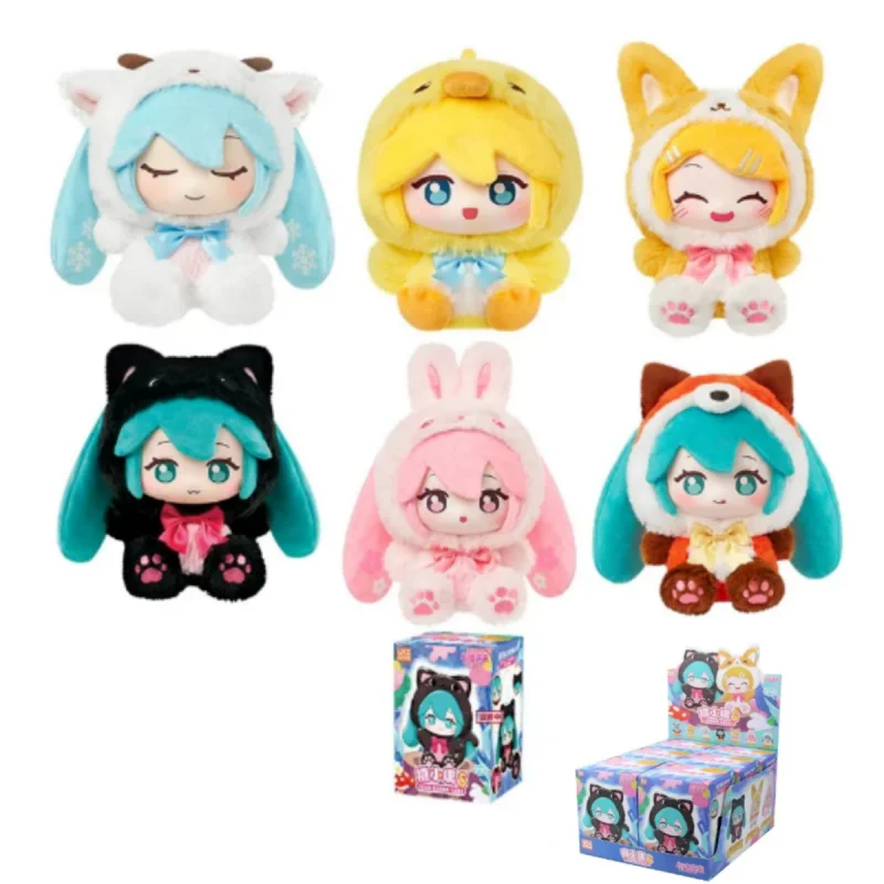 2025年新作-本物-初音ミク-v1-キュートな森の動物シリーズ-ブラインドボックス-コレクタブルフィギュア-トレンド玩具-キーホルダー-デコレーション-ギフト