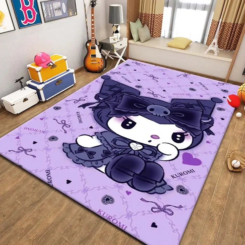 Kids Rugs for Playroom Cartoon Kuromis Pattern Area Mat, Cute Cartoon Carpet, Kids Gift for Livingroom Bedroom Home Decor