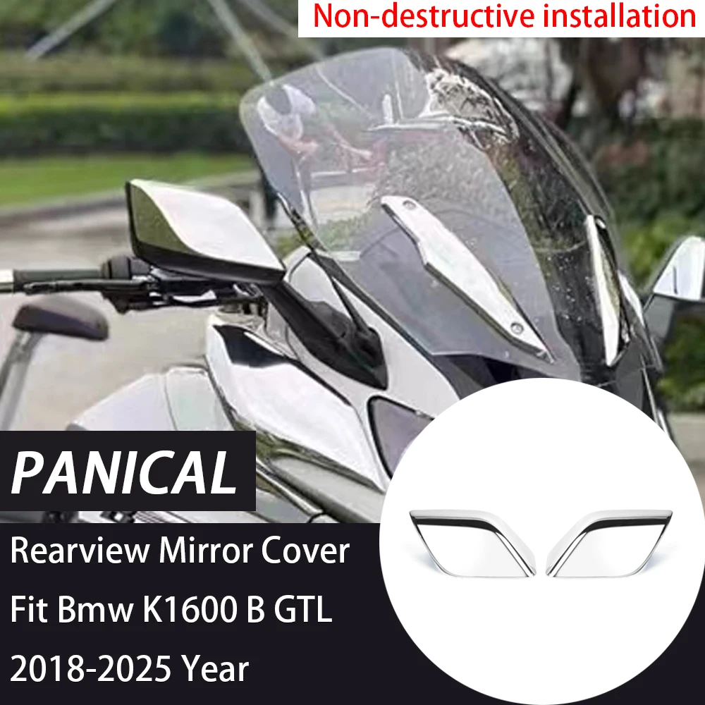 

Panical Fairing LR Side Rear Mirrors Case Cover Hood Rearview Mirror Housing For Bmw K1600B 2018-2024 Black Preal Chrome