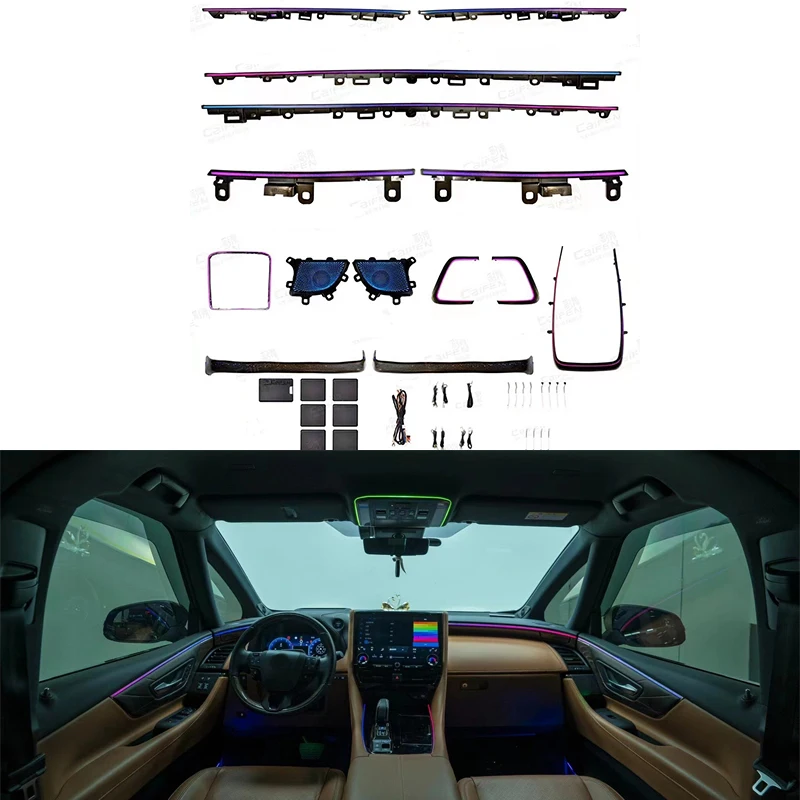 

For Toyota Alphard/VELLFIRE 40 Series 2023+ Dynamic Color Complete Set of Interior Ambient Lights Led LHD/RHD Decorative Lights